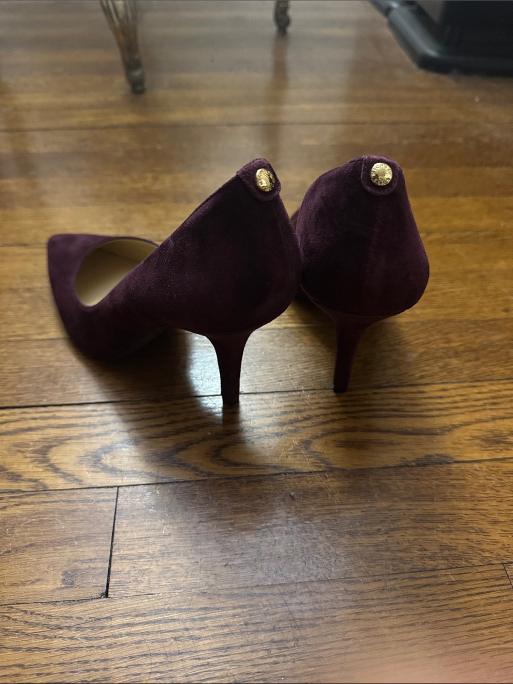 Michael Kors Deep Plum Suede Pointed-Toe Pumps - Picture 4 of 5